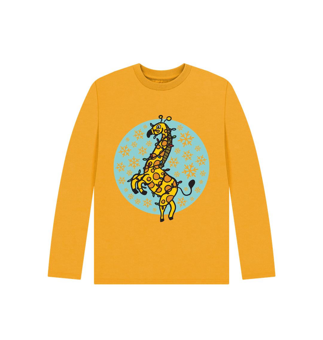 Mustard Kids' Christmas Giraffe Tee - Eco-Friendly