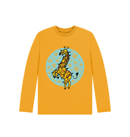 Mustard Kids' Christmas Giraffe Tee - Eco-Friendly