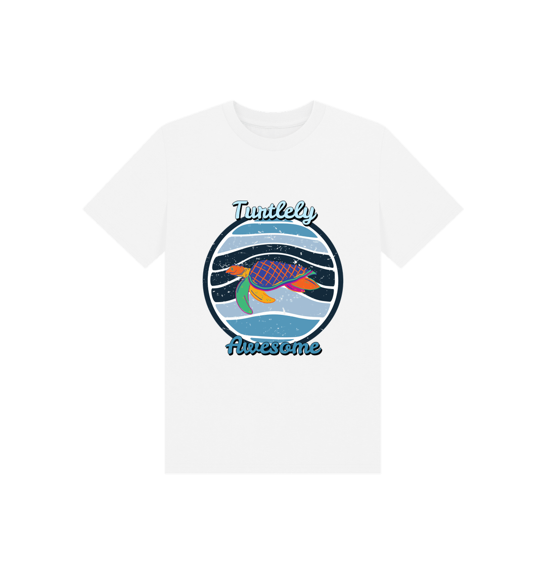 White Kids' Turtely Awesome Tee - Eco-Friendly