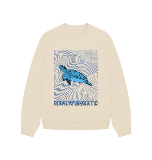 Cleaner Ocean Turtle - Women's Sweater - Primavera Marketplace - Primavera Marketplace - 68933250