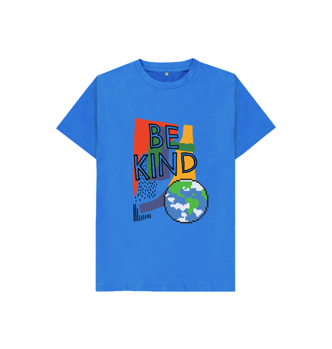 Bright Blue Kids' Be Kind Tee - Eco-Friendly