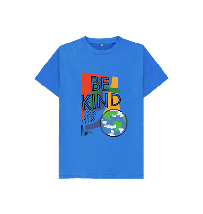 Bright Blue Kids' Be Kind Tee - Eco-Friendly